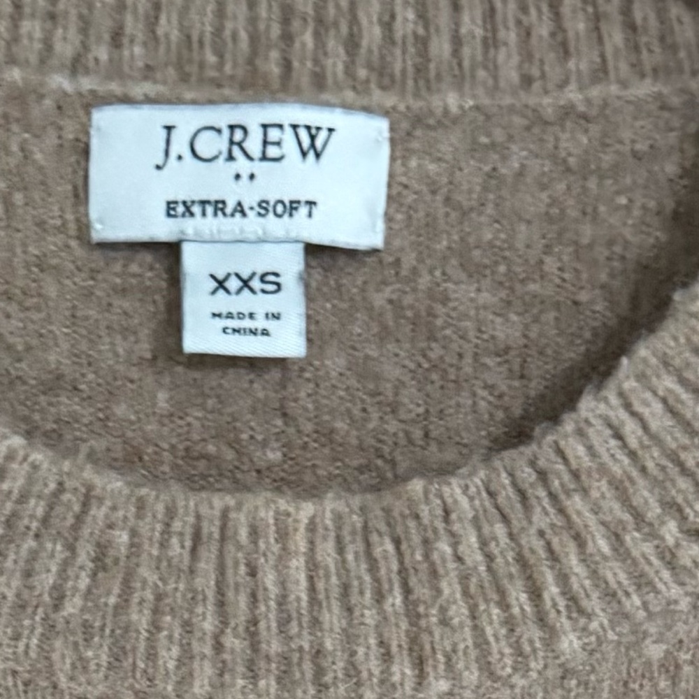 J. Crew Women's Classic Camel Crew Neck Sweater - Picture 3 of 5